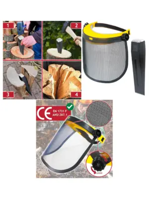 Log Splitter Safety Kit with Face Shield & Wood Splitting Wedge
