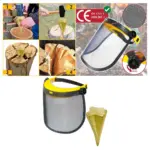 Log Splitter Safety Shield Kit Protective Mesh Visor & Wood Wedge