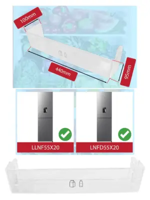 Logik Fridge Door Shelf – Lower Bottle & Dairy Tray Rack, 55x20