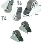 Low Profile 32mm Mini Caster Wheels – 2 Pack with Screws for Furniture