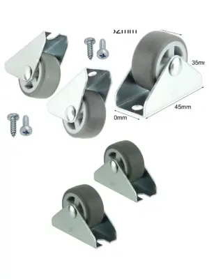 Low Profile 32mm Mini Caster Wheels – 2 Pack with Screws for Furniture