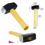 Lump Club 4lb Hickory Sledge Hammer – Hardened Steel Head, Long Grip