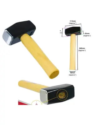 Lump Club 4lb Hickory Sledge Hammer – Hardened Steel Head, Long Grip