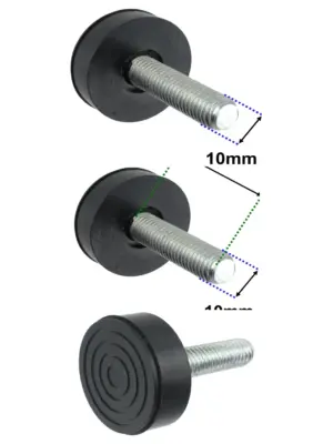 M10 10mm Adjustable Foot Screw for Bed, Cabinet, Chair & Drawer