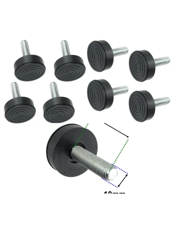 M10 10mm Adjustable Furniture Leg Screw – 4 Pack for Beds & Chairs