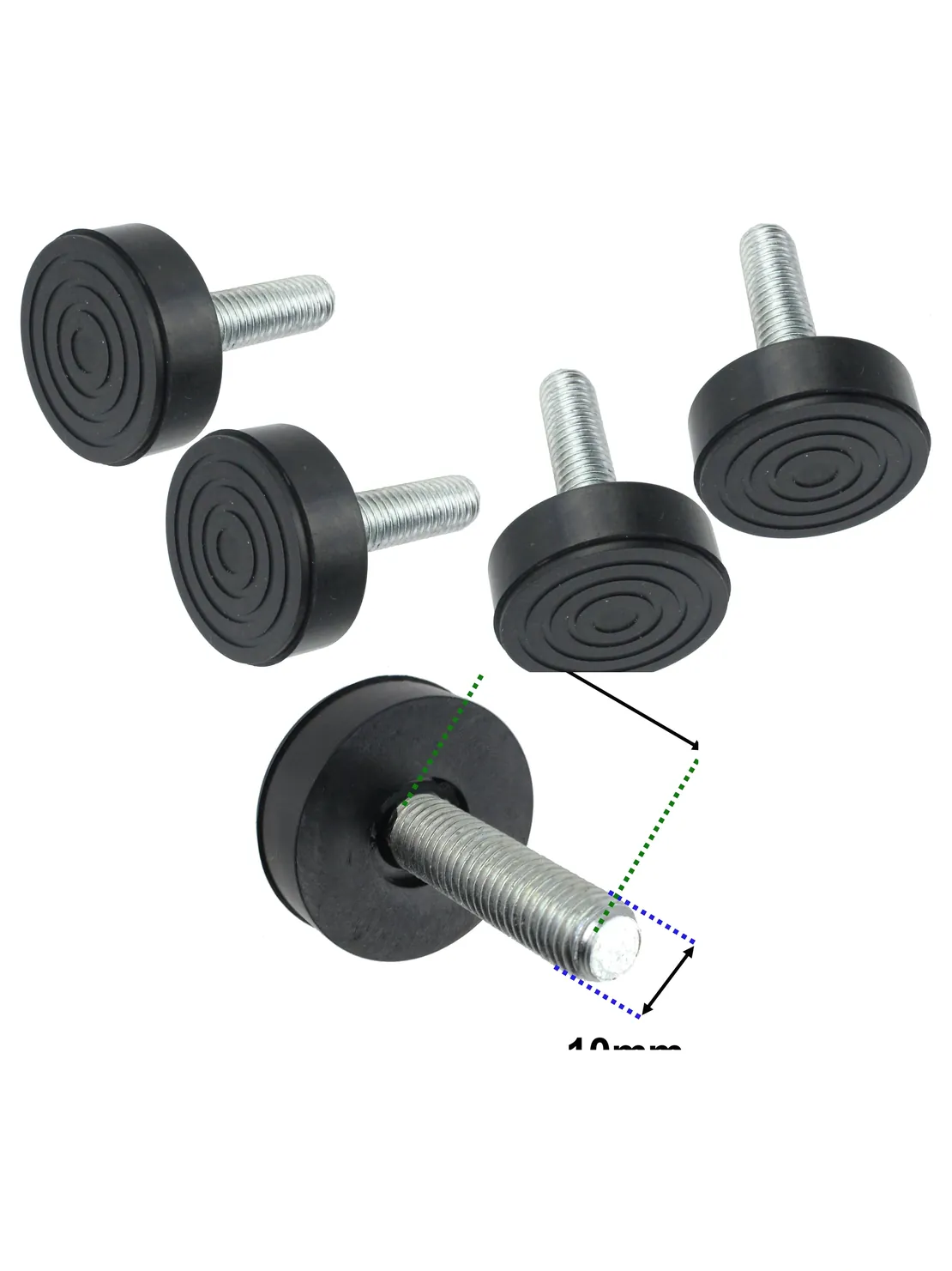 M10 10mm Adjustable Leg Screw – 2 Pack for Bed, Chair & Cabinet