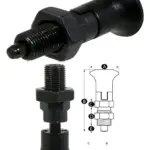 M10 Spring-Loaded Index Plunger with Locking Pin – Blackened Steel