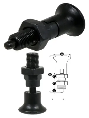 M10 Spring-Loaded Index Plunger with Locking Pin – Blackened Steel