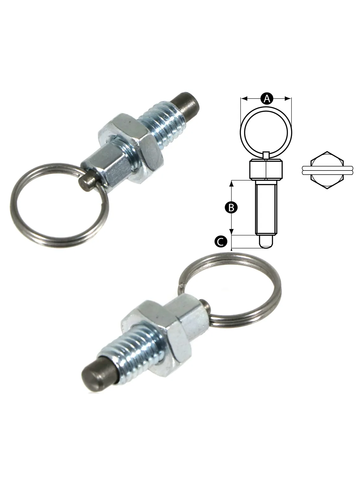 M6 Stainless Steel Retractable Spring Pin with Pull Ring 4mm
