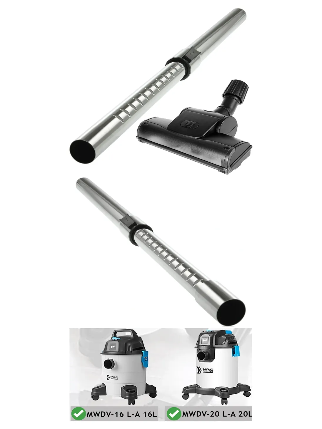 MacAllister 35mm Telescopic Tube Brush Head for MWDV-16/20 Models