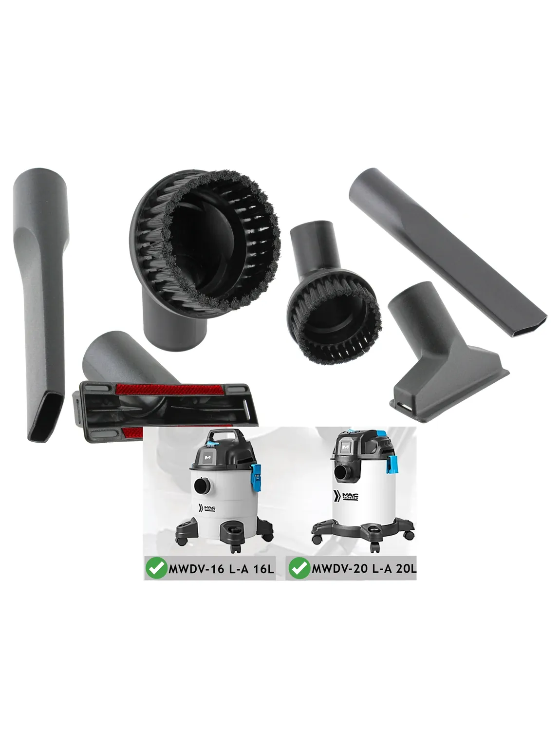 MacAllister Mini Kit with 35mm Vacuum Nozzles for MWDV-16/20