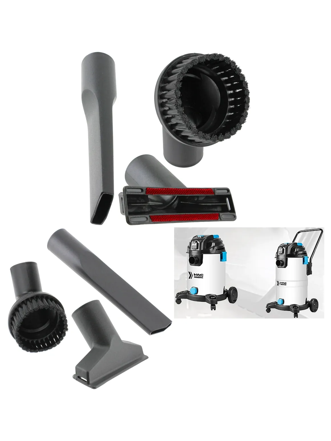 MacAllister Mini Tool Kit 35mm Vacuum Nozzle Set for 30L and 40L