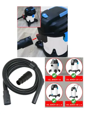 MacAllister Vacuum Hose 2m for MWDV-16/20/30/40 + Tool Adapter