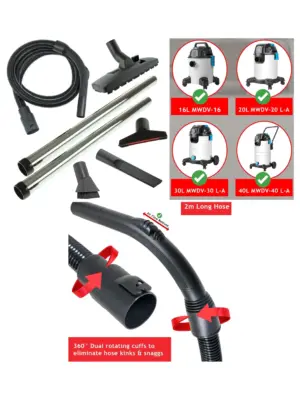 MacAllister Vacuum Hose Tool Kit & Rod Set for MWDV-16/20/30