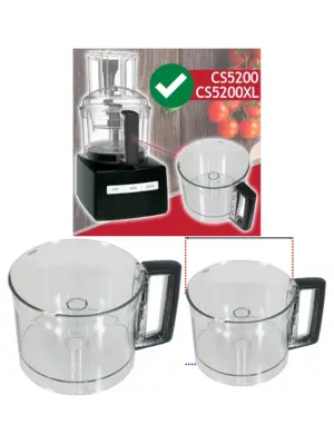 Magimix CS5200/XL Clear Mixing Bowl with Black Handle Processor Part