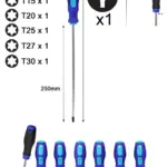 Magnetic Long Screwdriver Set 7‑Piece Torx T10‑T30 & Phillips PH2 400mm