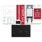 Matt Black Flush Plate Kit for Skylo Wall‑Hung Toilet
