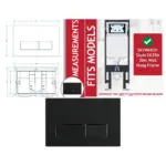 Matte Black Concealed Flush Plate for Skylo Wall‑Hung 245×165 mm