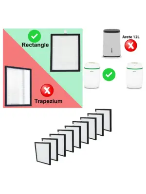 Meaco 12L Platinum Dehumidifier HEPA Filter Pack - 9 Filters