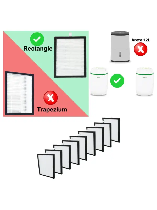 Meaco 12L Platinum Dehumidifier HEPA Filter Pack - 9 Filters