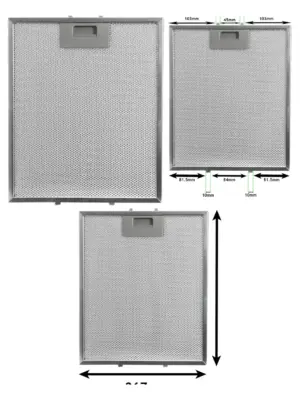 Metal Mesh Grease Filter for Indesit, Ignis & Bauknecht 305x267mm