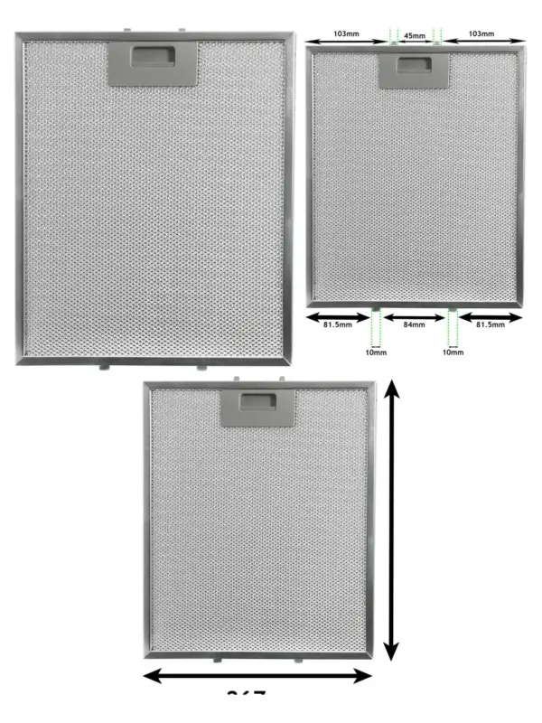 Metal Mesh Grease Filter for Indesit, Ignis & Bauknecht 305x267mm