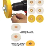 Metal Polishing Kit – 14 Steel Buffing Wheels & Compound for Drill