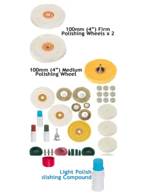 Metal Polishing Kit: Buffing Wheel, Compound & Rust Remover for Drill