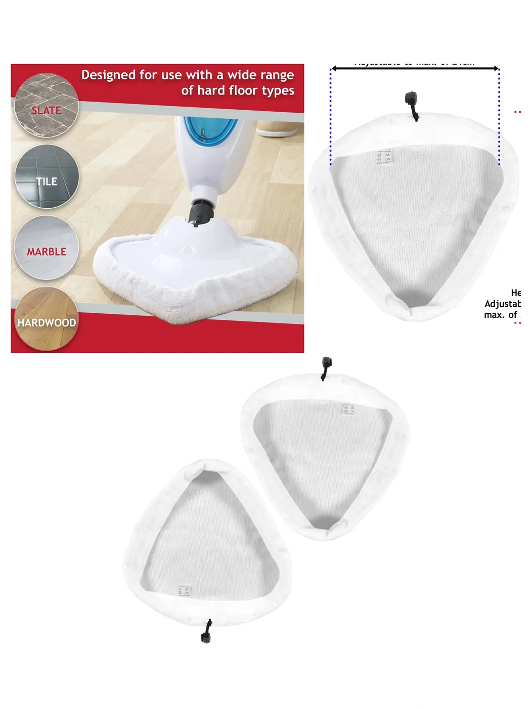 Microfiber Steam Mop Cleaning Pads – 2 Pack for Habitat Cleaner
