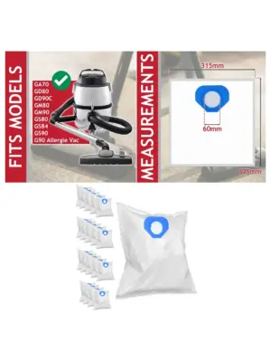 Microfibre Dust Bags for Nilfisk Vacuums – Pack of 20