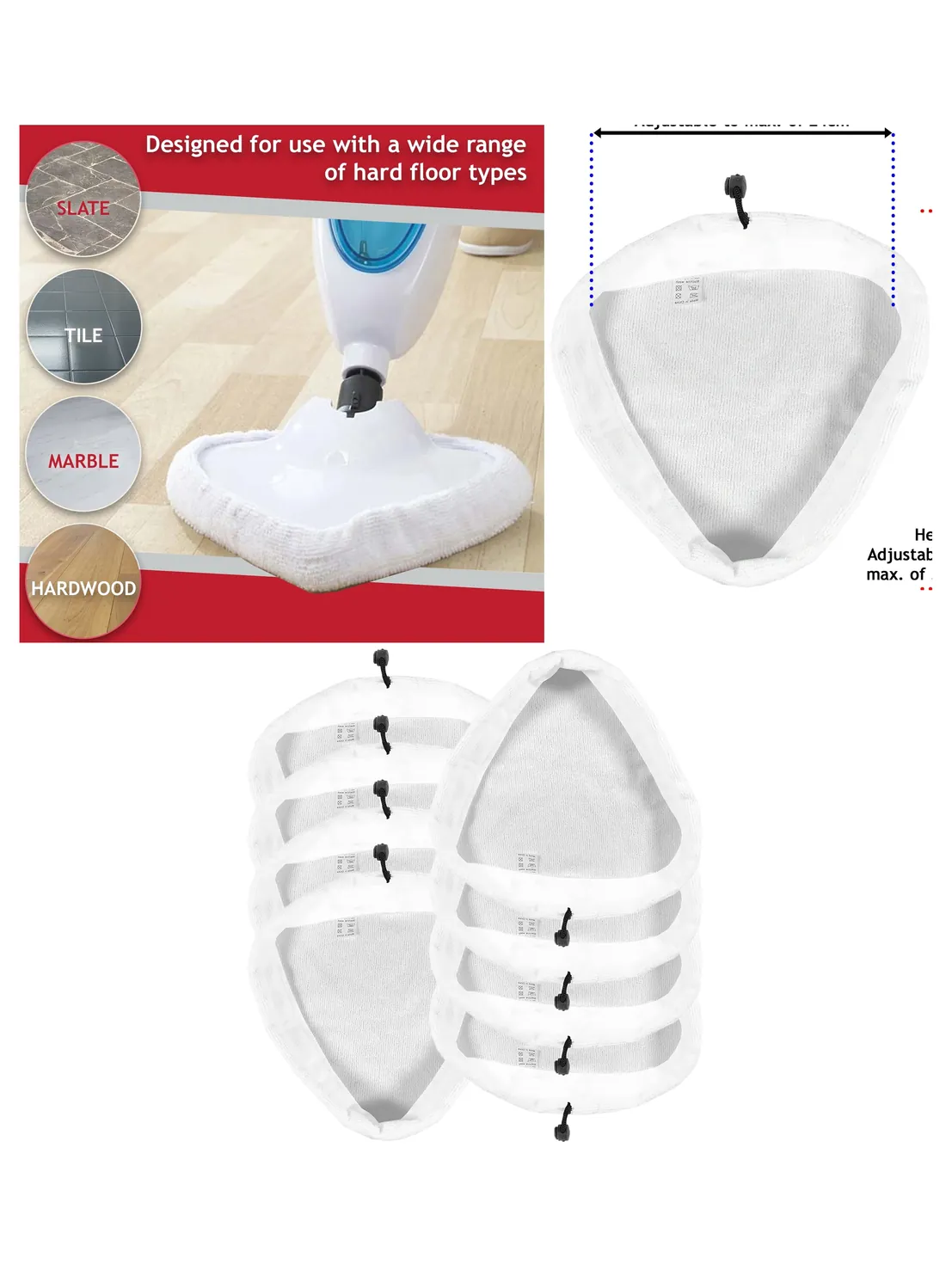 Microfibre Mop Pads for Vax S2 & S3 Steam Cleaners – 8 Pack