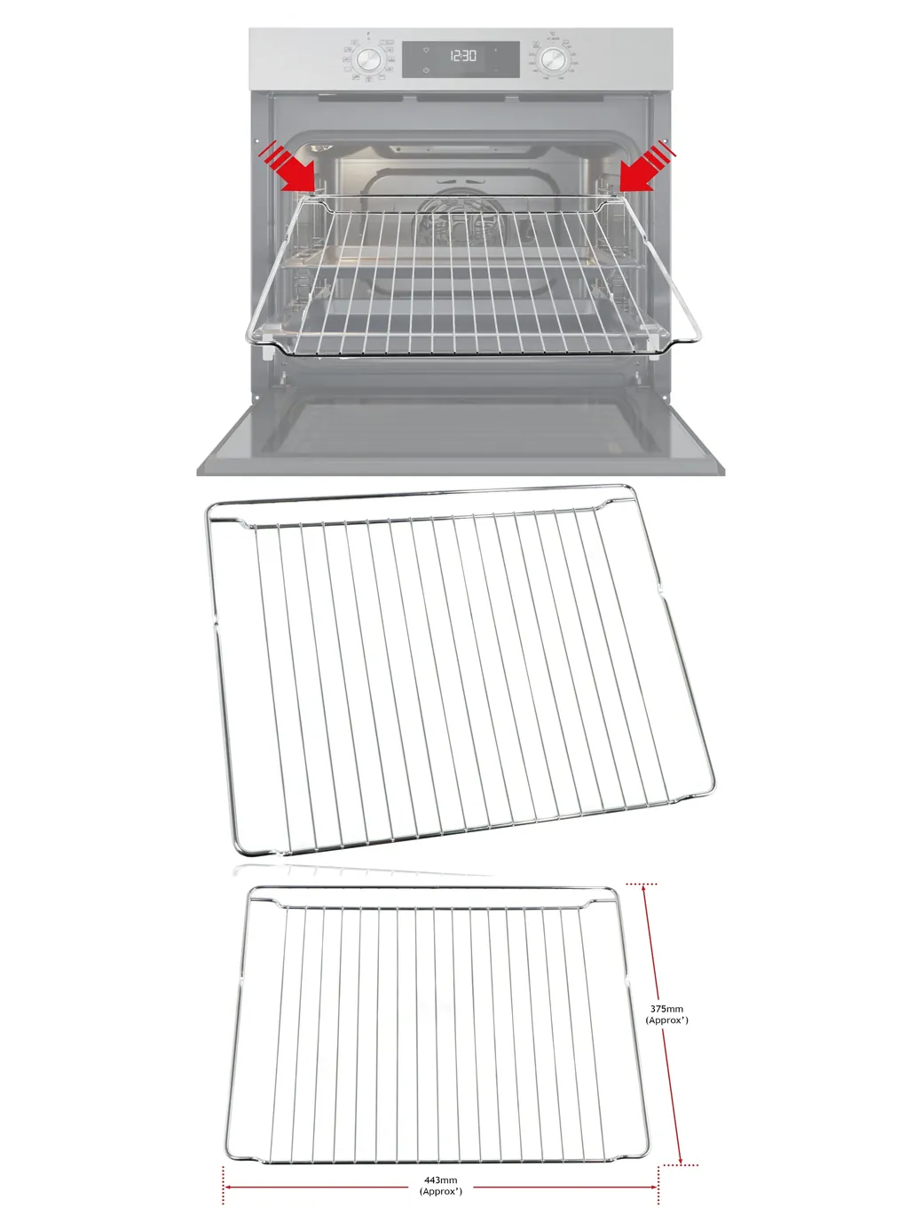 Miele Chrome Oven Shelf Replacement Grid Rack 443x375mm