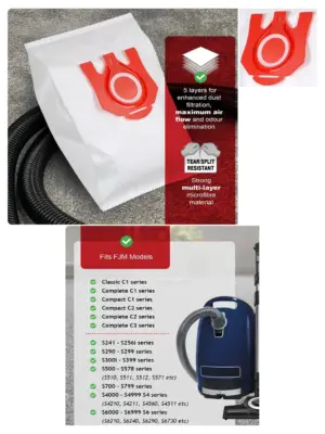 Miele FJM 3D Vacuum Bags – Fits C1‑C3 & S4210‑S6240