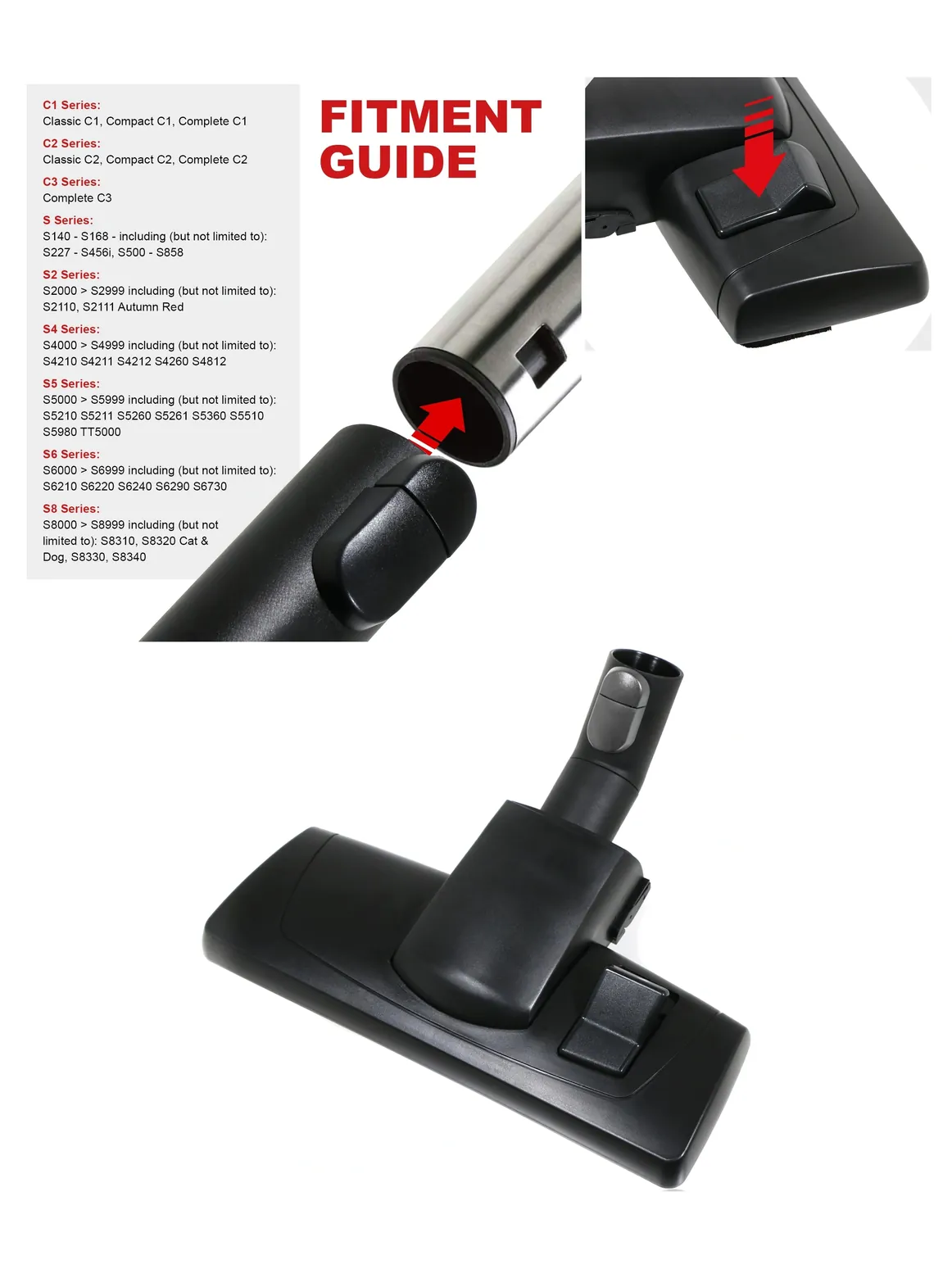 Miele Floor Brush Attachment for S2000, S2, S8000 & S8 Vacuums