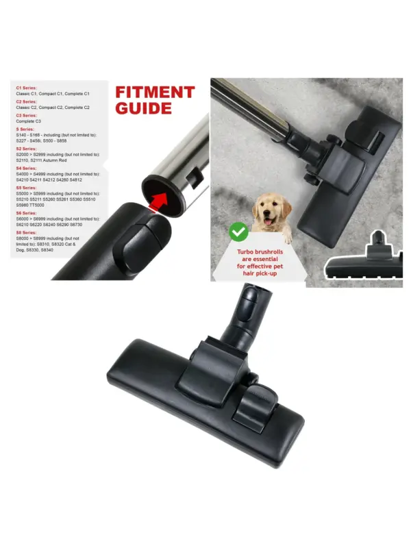 Miele Floor Brush Head for C1‑C8 Vacuums – Ideal for Pet Hair