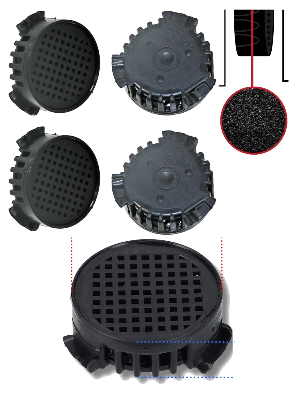 Miele Fridge Odor Carbon Filter Pack of 4 – Fits KWNS28462E