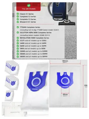 Miele GN S2111 S5211 S5261 Dishwasher 3D Filter Bags