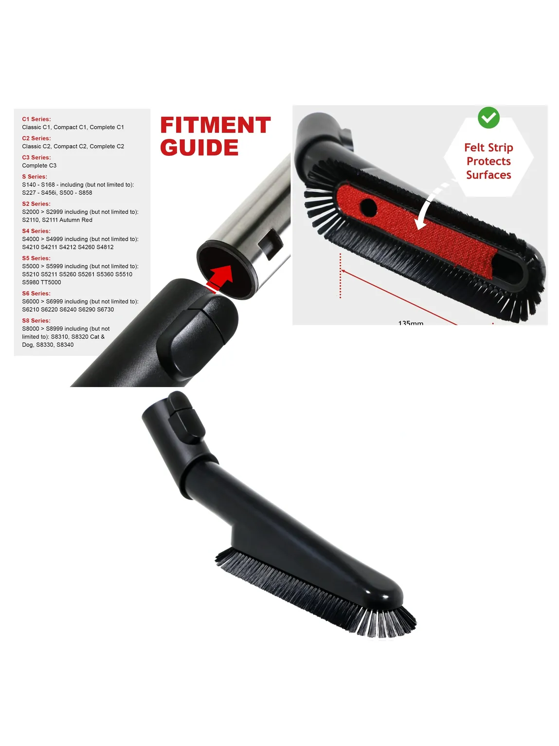 Miele Multi-Angle Swivel Soft Brush for S5, S3800, S5210, S5211, S5261