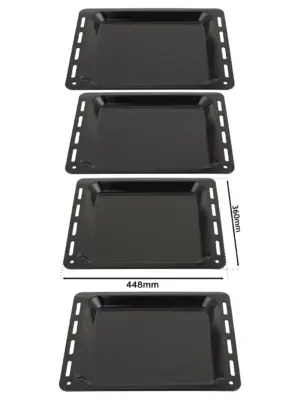 Miele Oven Baking Tray Set – Enamel Pan, 448×360×25 mm, 2‑Pack