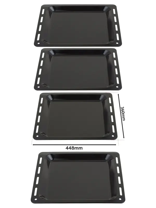 Miele Oven Baking Tray Set – Enamel Pan, 448×360×25 mm, 2‑Pack