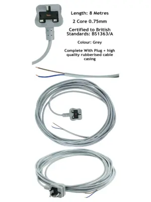 Miele Vacuum Cleaner Power Cable 8m Grey Replacement