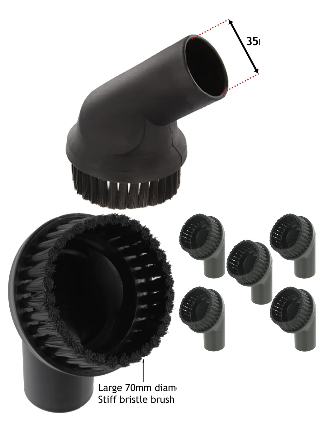 Miele Vacuum Dusting Brush 35mm Round Heads - 5 Piece Set