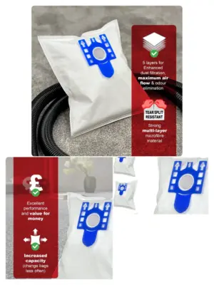 Miele Vacuum Filter Bags 4-Pack for S2111/S5211/C2 Blizzard Pet Hair
