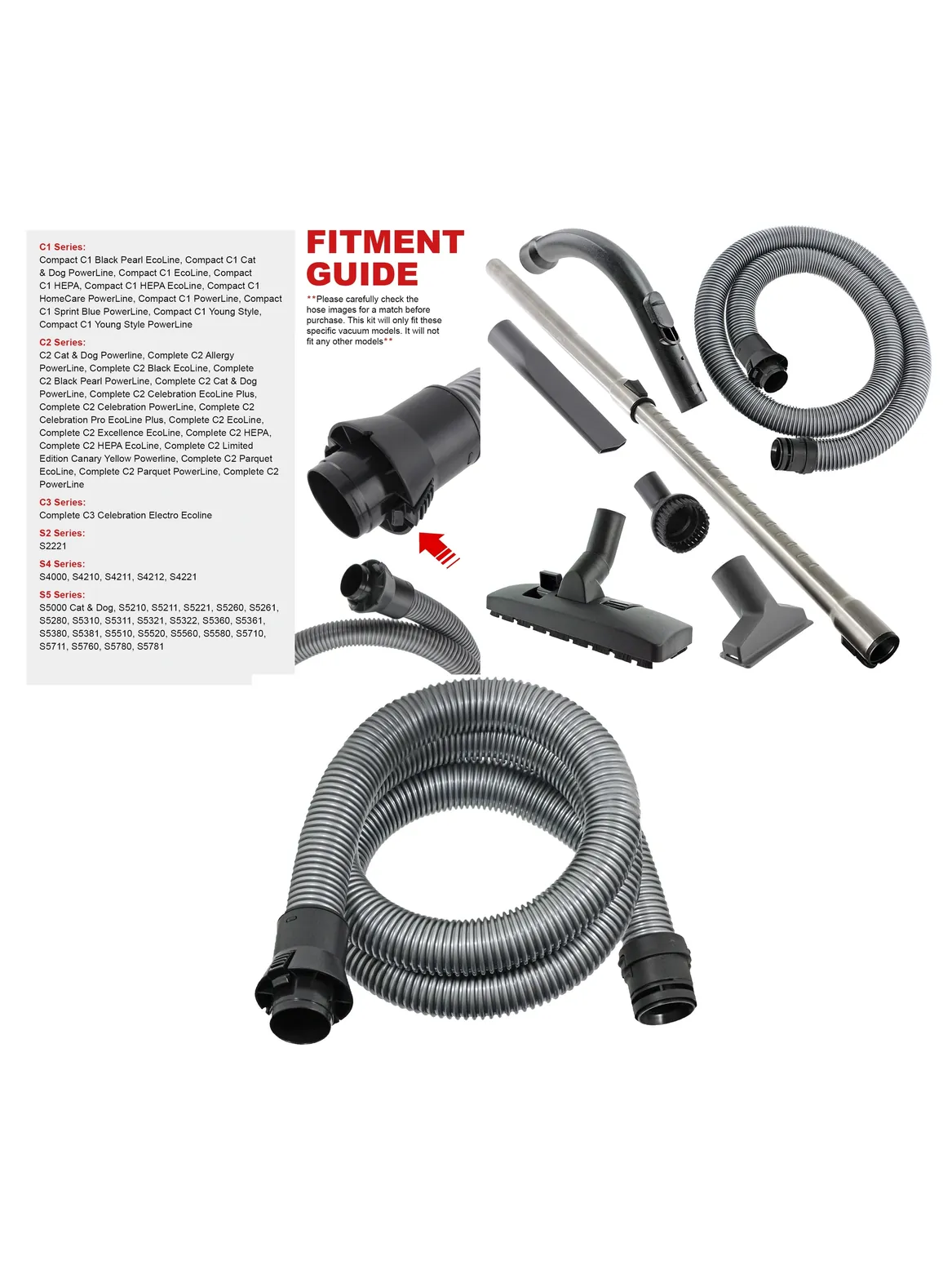 Miele Vacuum Hose Extension Kit – Bent End Rod for C1-C3 & S4000-5000
