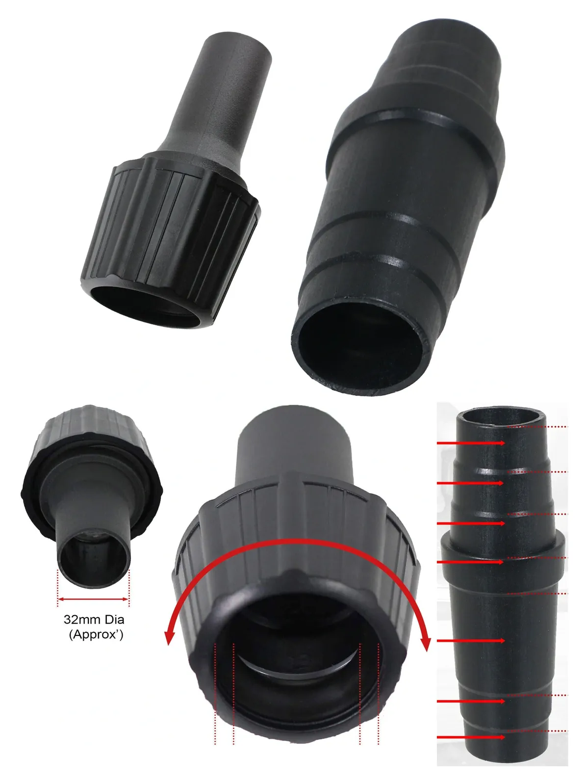 Milwaukee Dust Port Adapter for Vacuum Hose Fits 32/35/38 mm Sanders