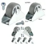 Mini 32mm (1") Caster Wheels with Screws – Set of 2 for Bed/Drawer