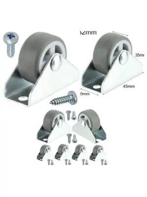 Mini 32mm (1") Caster Wheels with Screws – Set of 2 for Bed/Drawer