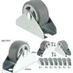 Mini 32mm Caster Wheels for Furniture & Cases – 1" x 16 with Screws