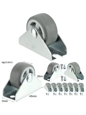Mini 32mm Caster Wheels for Furniture & Cases – 1" x 16 with Screws