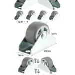 Mini Rubber Caster Wheels 32mm (1") Trolley Set of 16 with Screws